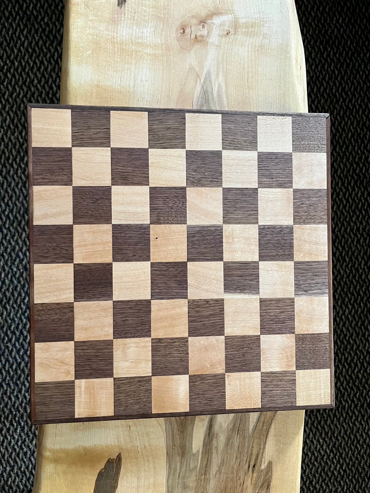 WALNUT AND MAPLE CHESS BOARD