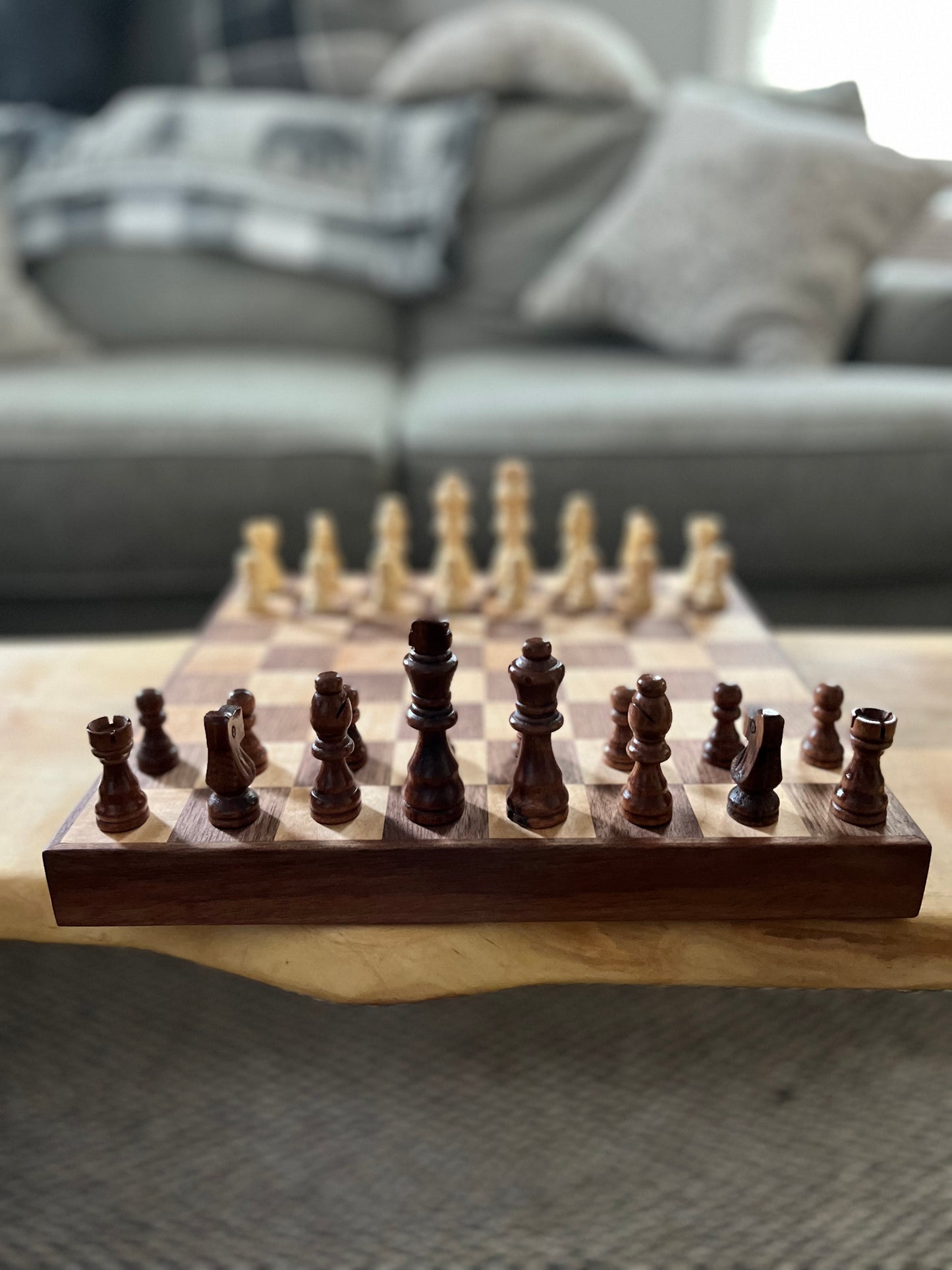 WALNUT AND MAPLE CHESS BOARD