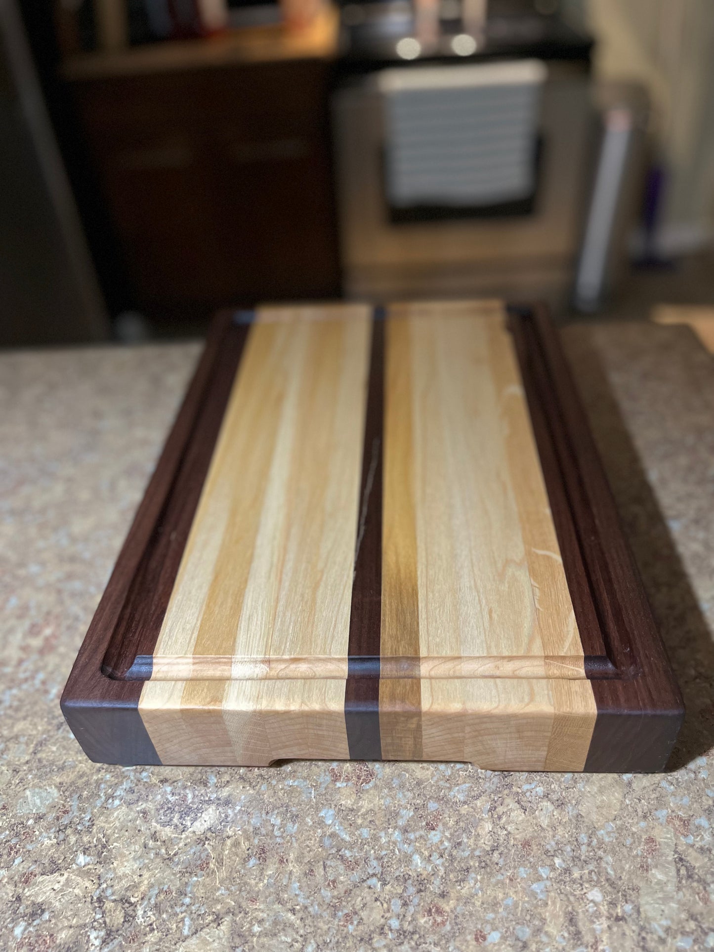 MAPLE AND BLACK WALNUT BUTCHER BLOCK