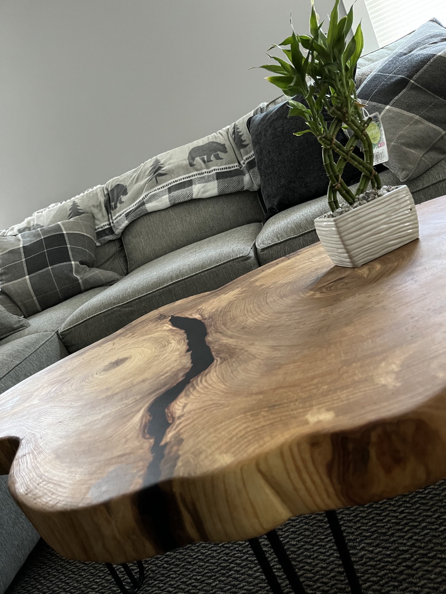 ELM AND BLACK EPOXY LIVE EDGE COFFEE TABLE