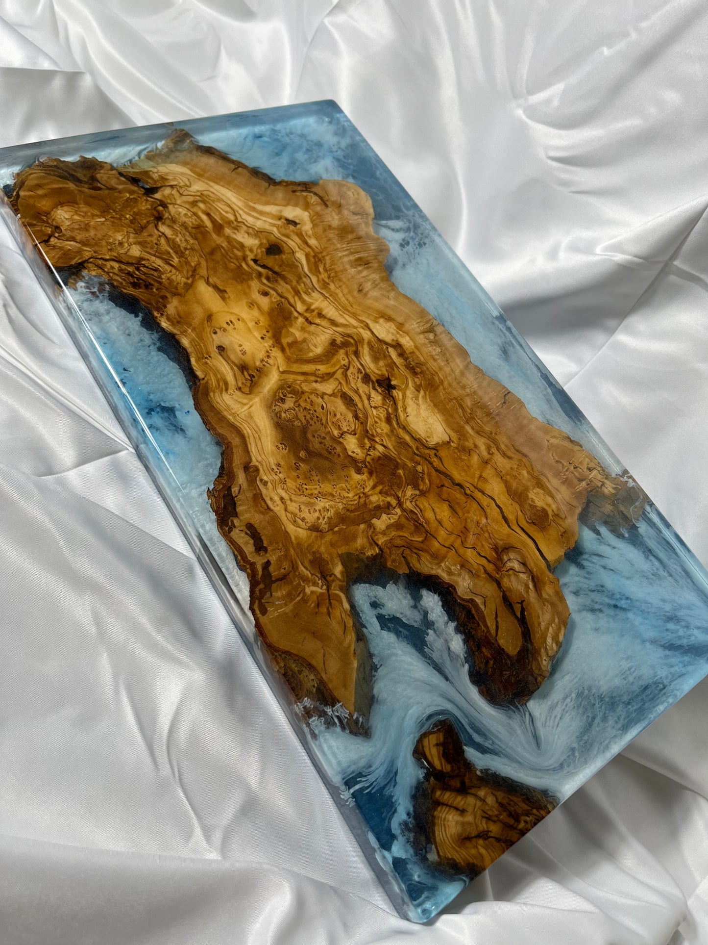 OLIVE WOOD OCEAN ART "RIPTIDE"