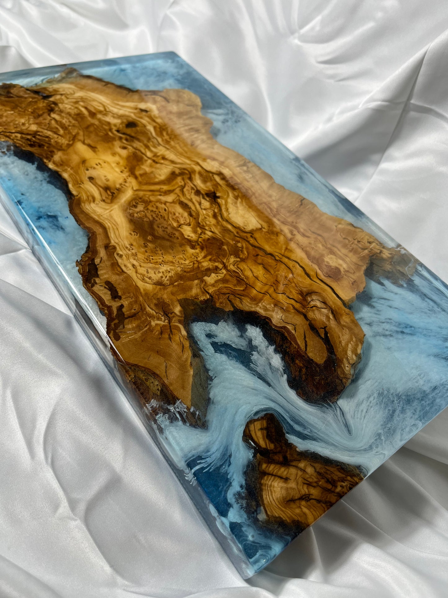 OLIVE WOOD OCEAN ART "RIPTIDE"