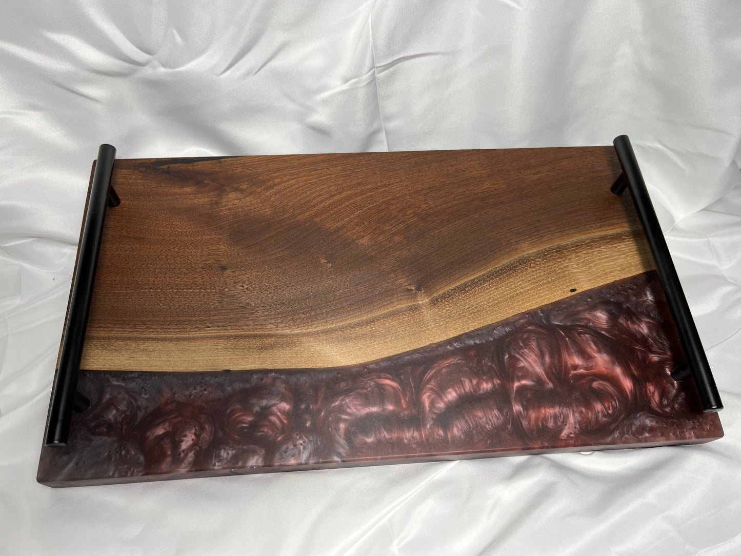 BLACK WALNUT AND COLORSHIFT EPOXY SERVING TRAY